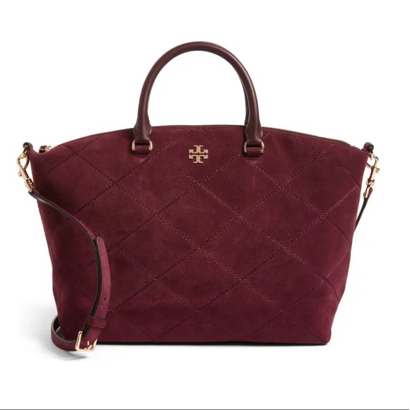 Tory Burch Handbags - TORY BURCH Frida Stitched Suede Satchel Bag